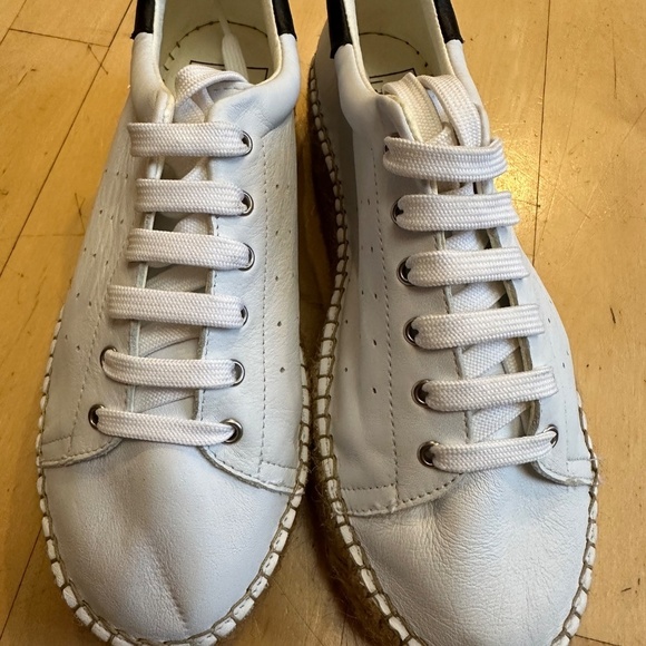 The Shoe Box white espadrille platform sneaker, 9, CB2328 - Picture 4 of 6